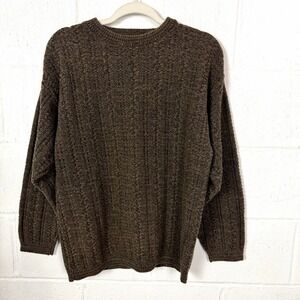 Vintage Bill Blass Hand Framed Sweater 90s Brown Fisherman Academia‎ Preppy S